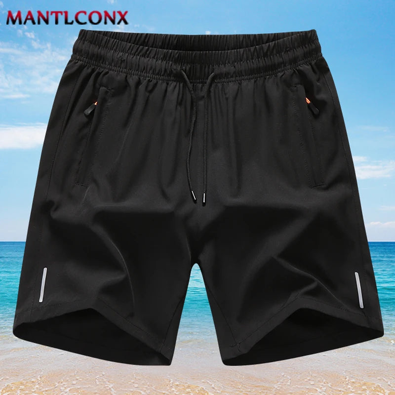 Newest Summer Shorts Men Gym Sport Running Fitness Workout Man Short Pants Breathable Quick-drying Drawstring Men's Shorts Black