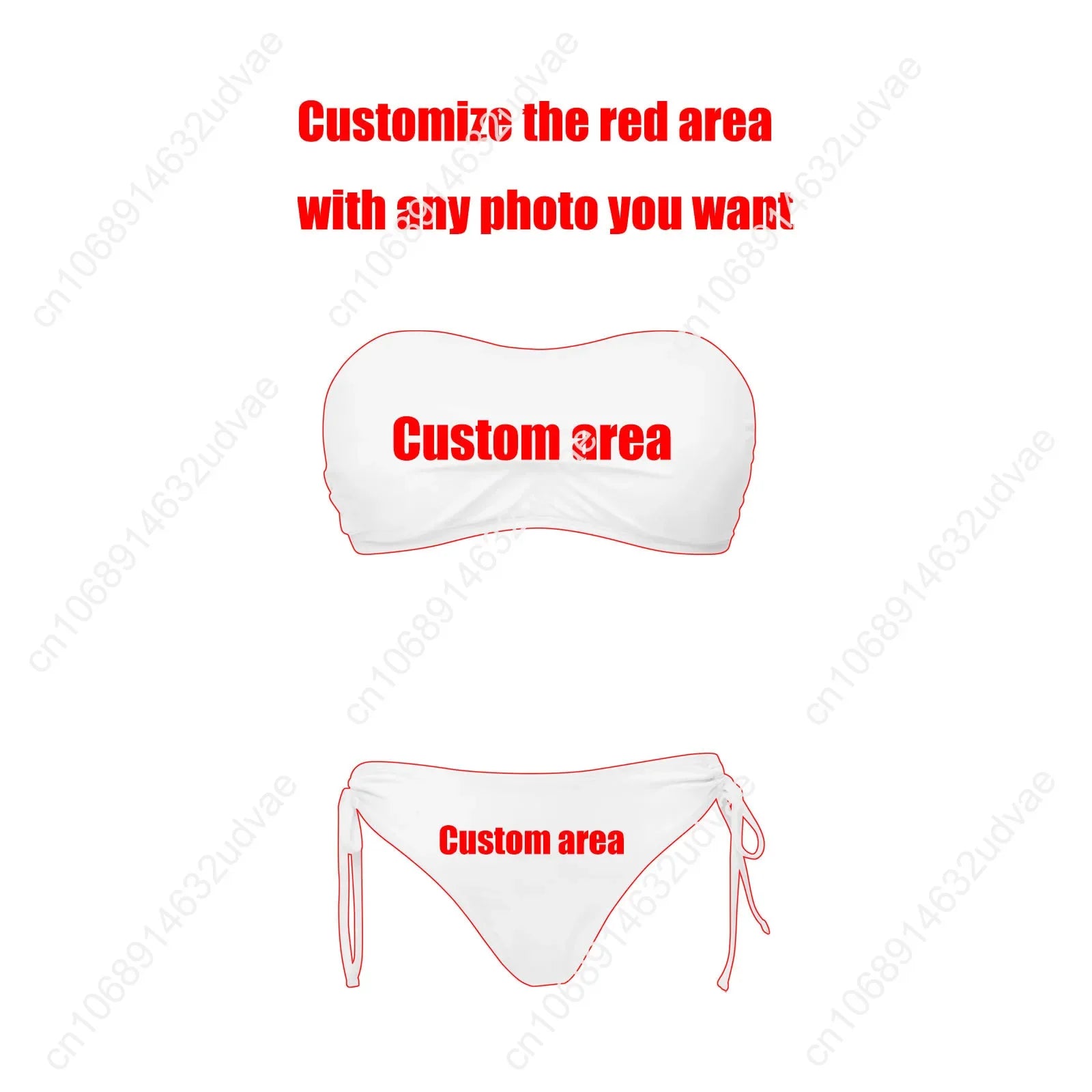 Green Plant Print Pattern Custom Swimsuit Womens Drawstring Two Piece Set Bathing Suits Swimwear Pool Beach Bikini Beachwear