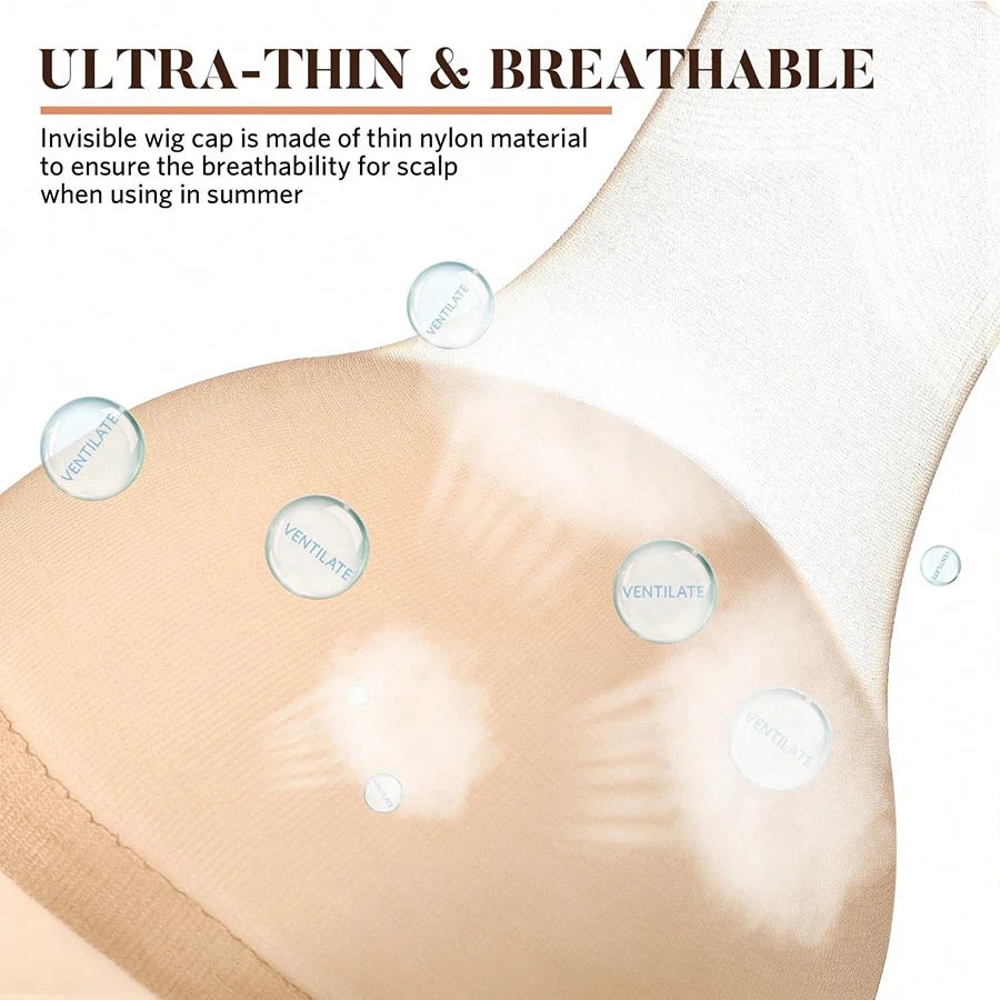 Wholesale HD Wig Caps High Quality Transparent HD Hair Nets Weave Nylon Stretchy Lace Front Wig Cap for Women Men Light Brown